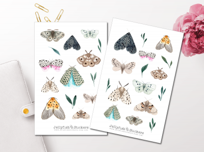 Moths Sticker Set