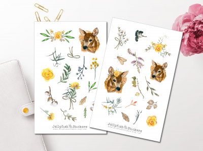 Reh Herbst Sticker Set