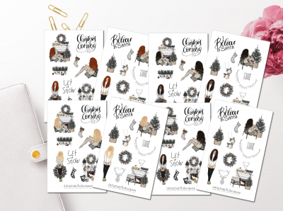 Girls Christmas Sticker Set