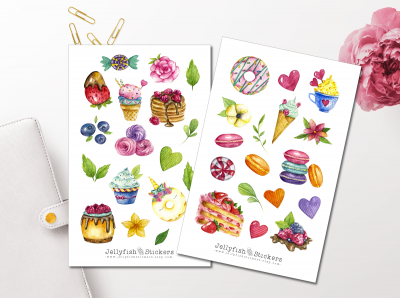 Süßigkeiten Sticker Set
