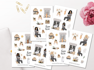 Mädchen Weihnachten Sticker Set