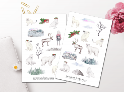 Winter Animals Sticker Set