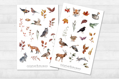 Autumn Forest Animals Sticker Set