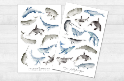 Whales Sticker Set