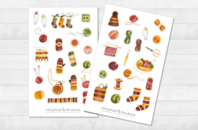 Knitting Sticker Set