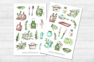 Green Kitchen Sticker Set