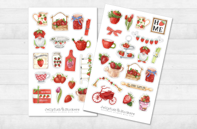 Strawberries Sticker Set