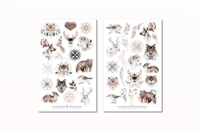 Mystische Waldtiere Sticker Set