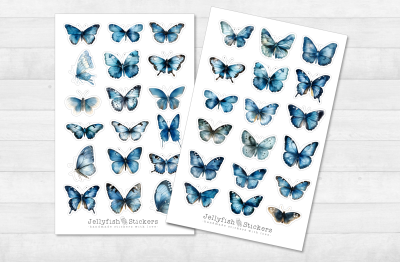 Blue Butterflies Sticker Set