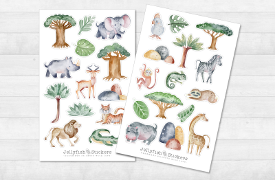 Dschungeltiere Sticker Set