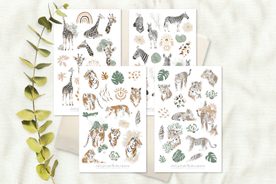 Wildtiere Afrika Sticker Set