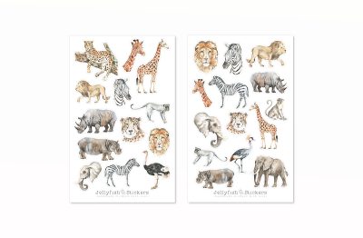 Afrikanische Tiere Sticker Set