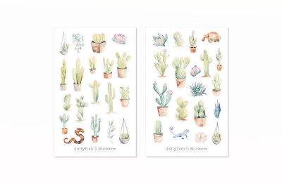 Kaktus Sticker Set