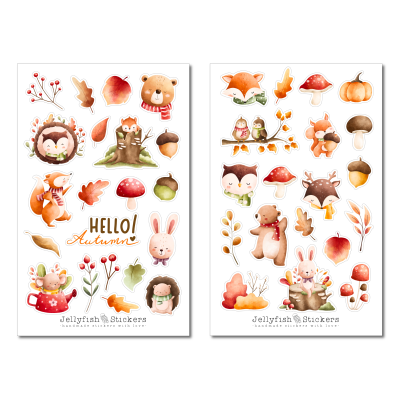From 40EUR: Free Sticker Set "Cute Forest Animals"