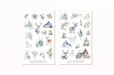 Winter Tiere Sticker Set