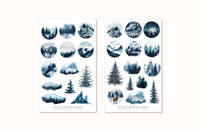 Landschaft Sticker Set