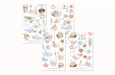 Knitting and Crochet Sticker Set