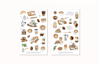 Kaffee Sticker Set