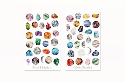 Kristalle und Edelsteine Sticker Set