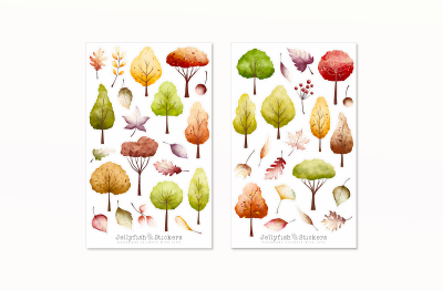 Herbst Bäume Sticker Set