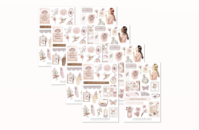 Mädchen Neujahr Sticker Set