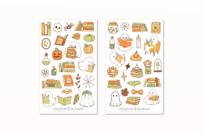 Bücher Gespenst Sticker Set
