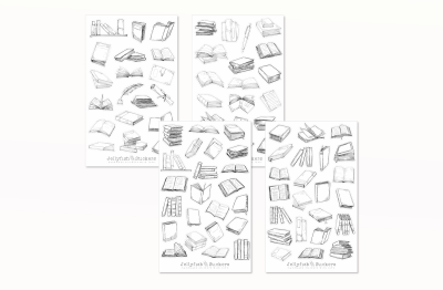 Bücher Sticker Set