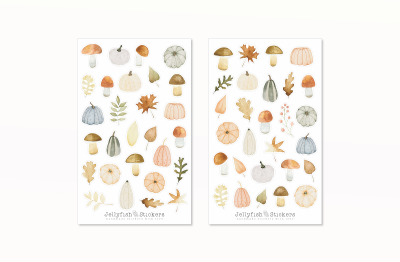 Pumpkins and Mushrooms Sticker Set