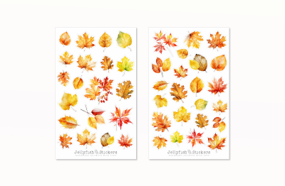 Herbstblätter Sticker Set