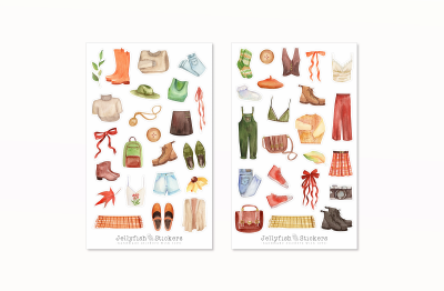 Herbst Mode Sticker Set