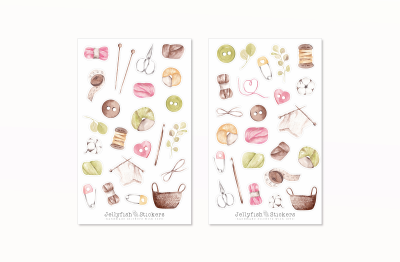 Stricken und Häkeln Sticker Set