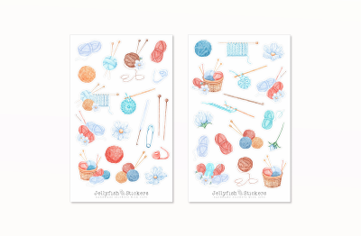 Stricken und Häkeln Sticker Set