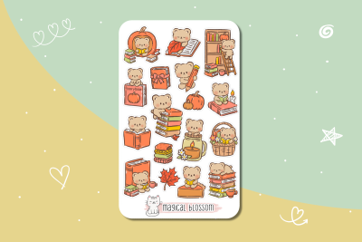 Bücher Stickerbogen