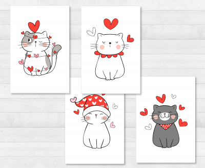 Cats Postcards Set DIN A6