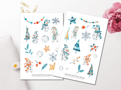 Schneemänner Sticker Set