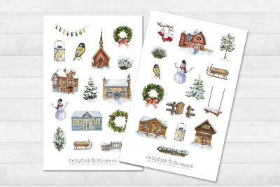 Winter Village Sticker Set