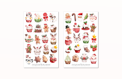 Weihnachten Gebäck Sticker Set