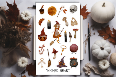 Hexe Stickerbogen
