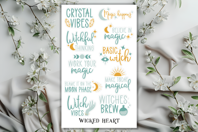 Sprüche Hexe Stickerbogen