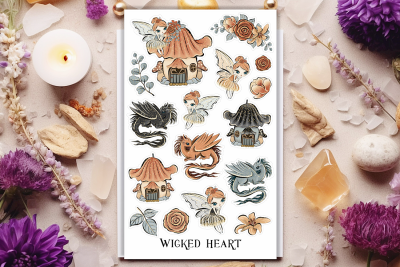 Feen & Drachen Stickerbogen